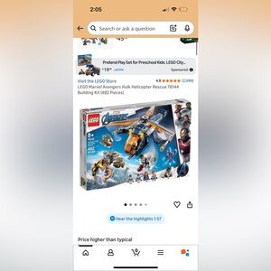 LEGO Avengers Hulk Helicopter Rescue Set - Orange, Blue, White